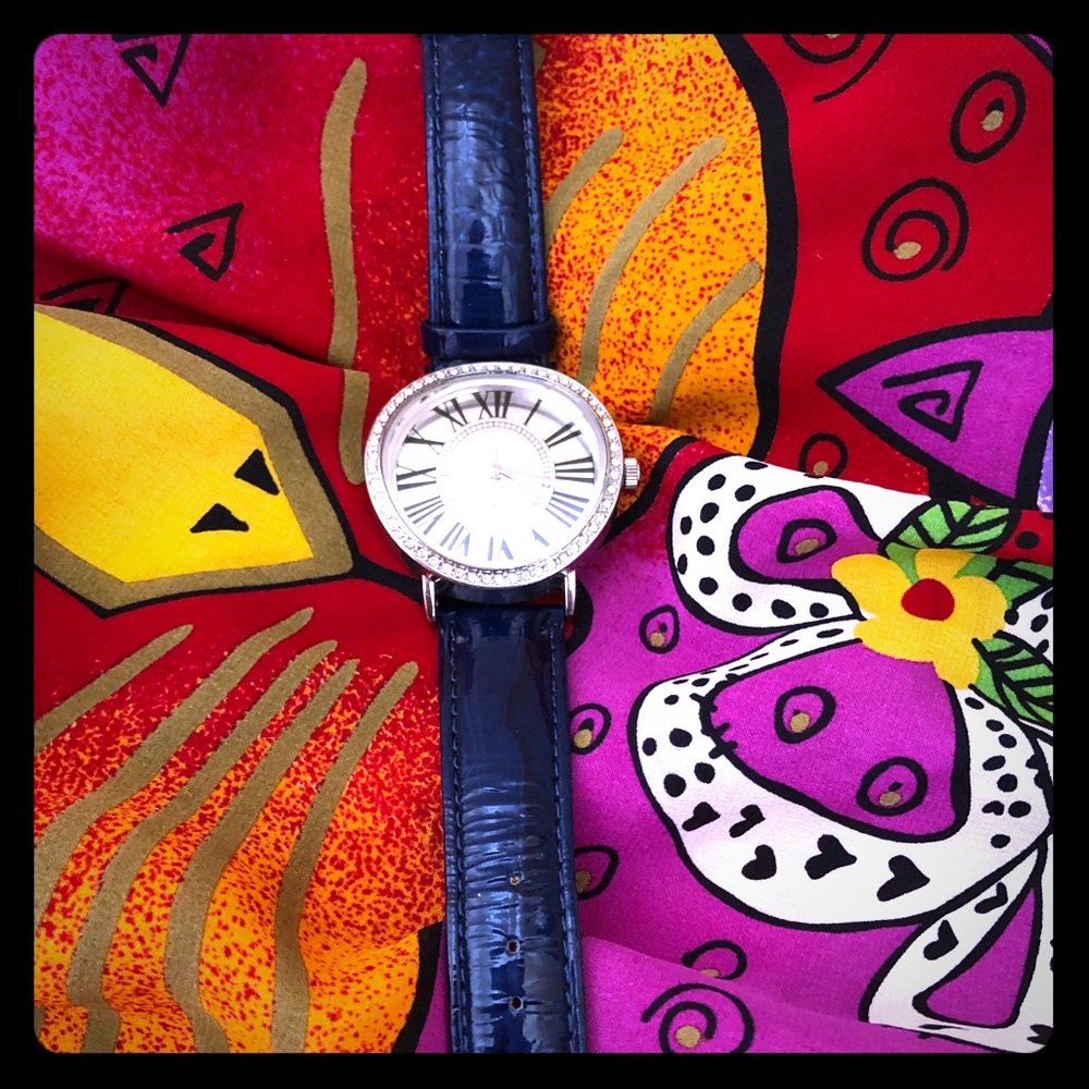 Chico’s Navy Leather Watch